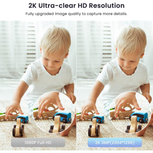 Galayou 2K WiFi Indoor Security Camera - 24/7 Monitoring