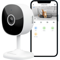 Caméra WiFi 2K Galayou pour sécurité intérieure, compatible Alexa