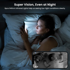 Galayou 2K WiFi Indoor Security Camera - 24/7 Monitoring