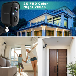 2K Wireless Outdoor Security Cameras with AI Detection & Night Vision