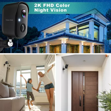 Caméra de Surveillance Extérieure 2K Sans Fil: IA, Vision Nocturne Couleur & Alarme - Protégez Votre Maison!