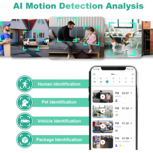 2K Wireless Outdoor Security Cameras with AI Detection & Night Vision