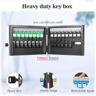 Secure WeHere Key Lock Box - Wall Mount Cabinet with 16 Key Tags