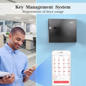 Secure WeHere Key Lock Box - Wall Mount Cabinet with 16 Key Tags
