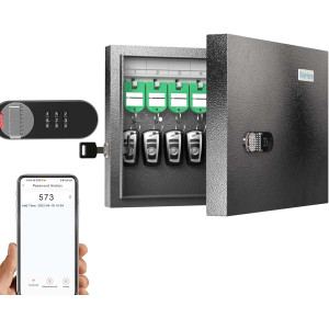 Secure WeHere Key Lock Box - Wall Mount Cabinet with 16 Key Tags