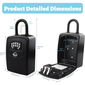 Smart Bluetooth Key Lock Box – App Access, 6-Digit Code, Wall-Mounted