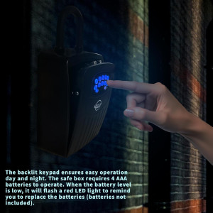 Smart Bluetooth Key Lock Box – App Access, 6-Digit Code, Wall-Mounted