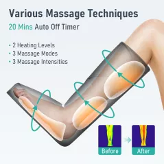 QUINEAR Masseur de Jambes Chauffant : Compression dAir pour Soulager et Revitaliser!