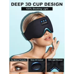 Casque de sommeil Bluetooth LC-dolida avec masque 3D ultra-fin