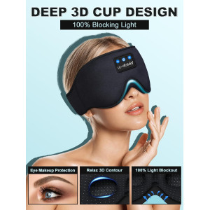 Casque de sommeil Bluetooth LC-dolida avec masque 3D ultra-fin