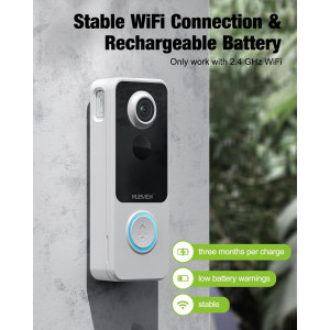 Smart MUBVIEW Wireless Video Doorbell: 1080p, 2-Way Talk, Night Vision
