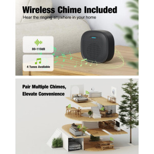 Smart MUBVIEW Wireless Video Doorbell: 1080p, 2-Way Talk, Night Vision