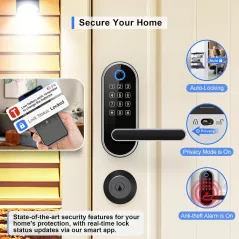 Serrure Intelligente à Empreinte Digitale sans Clé - Argent