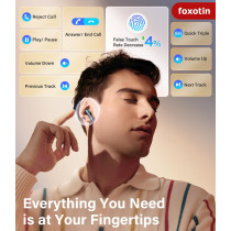 Écouteurs sans fil Bluetooth 5.3 - 48H, étanche IP7, noir