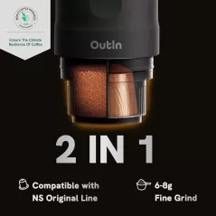 OutIn Nano: Machine Expresso Portable & Auto-Chauffante – Votre Café Parfait Partout!