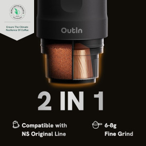OutIn Nano Portable Espresso Maker: Ideal for Travel, Camping & RV