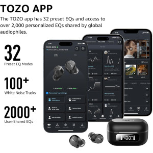 TOZO Hybrid Noise Cancelling Wireless Earbuds: 59H Playtime, IPX8