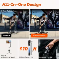 Insta360 Flow Pro : Stabilisateur Gimbal Smartphone AI 360º