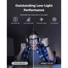 OBSBOT Tiny SE : Webcam IA 1080P 100FPS, Contrôle Gestuel & HDR – Pour Streaming & Visioconférence