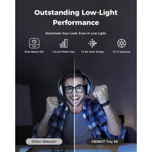 OBSBOT Tiny SE 1080P Webcam: AI Tracking, Gesture Control & HDR