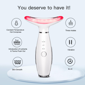 3-in-1 Beauty Massager: LED, Thermal & Vibration for Skin Care