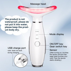 3-in-1 Beauty Massager: LED, Thermal & Vibration for Skin Care