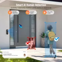 Sonnette Vidéo Intelligente WiFi : Sécurité Optimale, Détection IA, Audio Bidirectionnel & Vision Nocturne