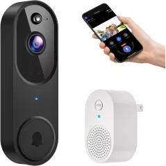 Caméra de Sonnette Intelligente Sans Fil avec Détection AI