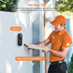 Smart Wireless Video Doorbell with AI Detection & Night Vision