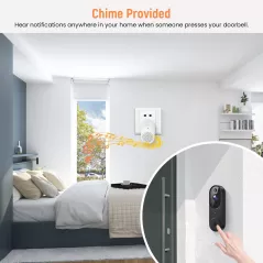 Caméra de Sonnette Intelligente Sans Fil avec Détection AI