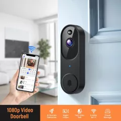 Caméra de Sonnette Intelligente Sans Fil avec Détection AI