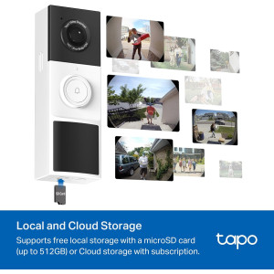 TP-Link Tapo D210: 2K Smart Video Doorbell with Night Vision & Free AI
