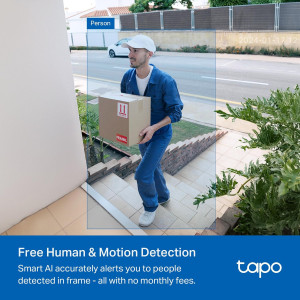 TP-Link Tapo D210: 2K Smart Video Doorbell with Night Vision & Free AI