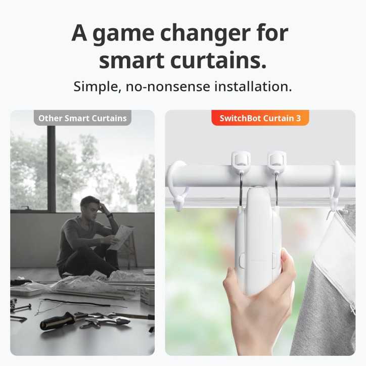 SwitchBot Smart Curtain Opener: Solar Powered, Remote Control, Alexa/Google/HomeKit - Effortless Automation! SwitchBot Smart Curtain Opener: Solar Powered, Remote Control, Alexa/Google/HomeKit - Effortless Automation!
