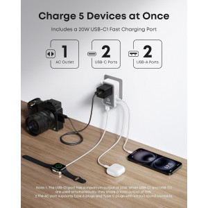 Anker Nano Travel Adapter: 5 Ports & Smart Temp Control for Worldwide Use