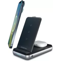 Chargeur sans fil Satechi Duo 3 en 1 pour iPhone et iPad
