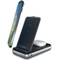 Satechi 3-in-1 Wireless Charging Stand: Power Bank for iPhone, AirPods & iPad - Travel Ready!