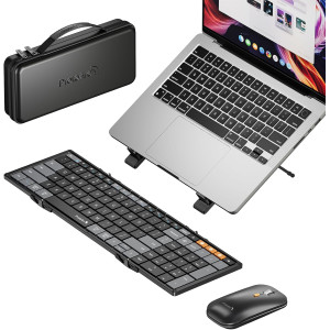 ProtoArc XKM01 Foldable Bluetooth Keyboard Mouse Combo - Portable Work Solution