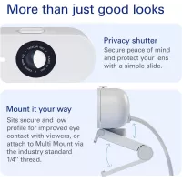 Elgato Facecam Neo : Webcam Full HD 1080p/60fps, Obturateur de Confidentialité, Correction Lumière - Pour Streaming et Appels...