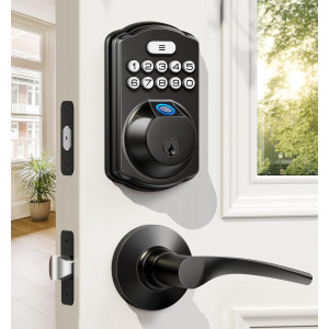 Veise Fingerprint Door Lock with Keyless Entry & Lever Handles