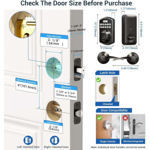 Veise Fingerprint Door Lock with Keyless Entry & Lever Handles