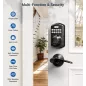 Veise Serrure de Porte Digitale Noire Mate : Empreinte, Code, Clé - Sécurité Moderne et Facile!