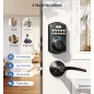 Veise Serrure de Porte Digitale Noire Mate : Empreinte, Code, Clé - Sécurité Moderne et Facile!