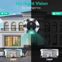 Caméra de Porte Vidéo 1080P - Moniteur 4.3, Detection de Mouvement
