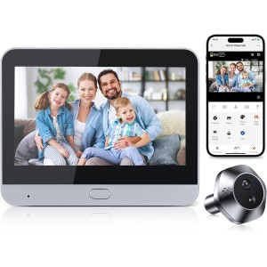 Caméra de Porte Vidéo 1080P - Moniteur 4.3, Detection de Mouvement