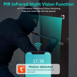 1080P Video Doorbell Camera with 4.3 Monitor & Two-Way Talk