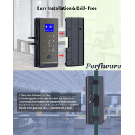 Frameless Glass Door Lock Perfiware LG2315 - Keyless Entry & Fingerprint