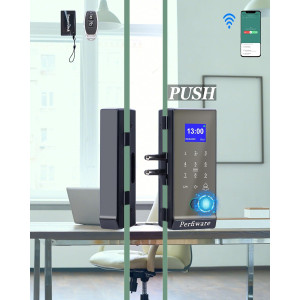 Serrure sans cadre pour porte en verre LG2315 avec application