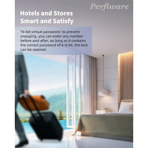 Frameless Glass Door Lock Perfiware LG2315 - Keyless Entry & Fingerprint