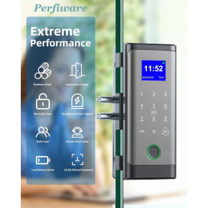 Verrous de porte en verre LG2215 : sécurité biométrique sans perçage